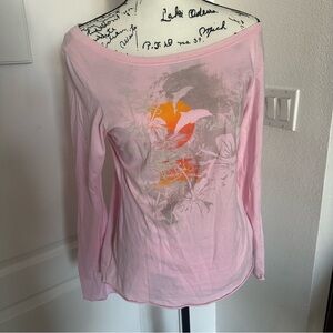 Y2K Pink Long Sleeve Graphic Top XL
